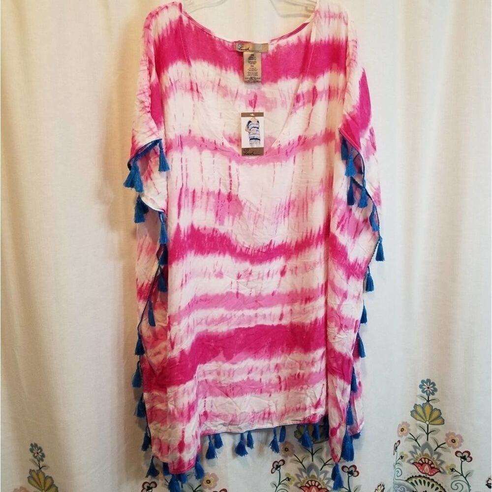 Nwt tie dye‎ tassled swim suit coverup